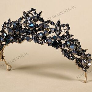 Elegant Black Crystal Tiara